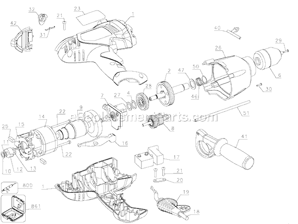 Page A Diagram and Parts List for QP260 Type 1 Black and Decker Hammer Drill